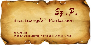 Szalisznyó Pantaleon névjegykártya
